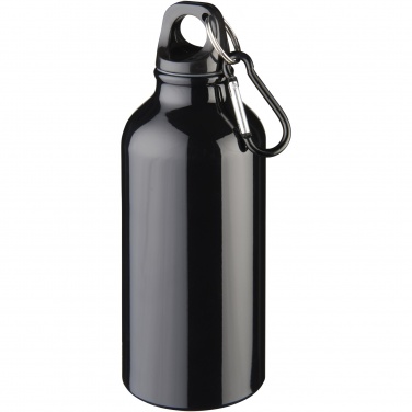 Logotrade Geschäftsgeschenke das Foto: Oregon 400 ml Aluminium Trinkflasche mit Karabinerhaken