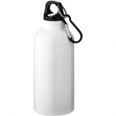 Logotrade Werbegeschenke das Foto: Oregon 400 ml Aluminium Trinkflasche mit Karabinerhaken