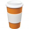 Americano® 350 ml Isolierbecher mit Schutzring, Orange / Weiß