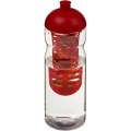 H2O Active® Base 650 ml Sportflasche mit Stülpdeckel und Infusor, Transparent / Rot