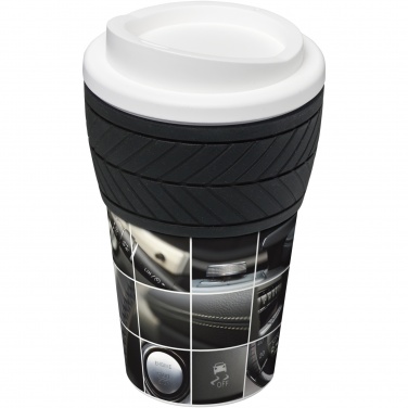 Logotrade werbemittel das Foto: Brite-Americano® 350 ml Isolierbecher mit Schutzring Reifen-Design