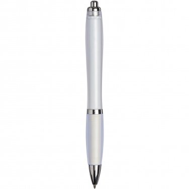 : Curvy ballpoint pen with frosted barrel and grip