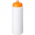 Baseline® Plus grip 750 ml Sportflasche mit Sportdeckel, Weiß / Orange