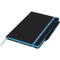 Noir Edge A5 Notizbuch mit farbigem Rand, Einfarbig schwarz / blau