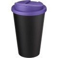 Americano® Eco 350 ml recycelter Becher mit auslaufsicherem Deckel, Lila / Tiefschwarz