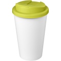 Americano® Eco 350 ml recycelter Becher mit auslaufsicherem Deckel, Limette / Weiß