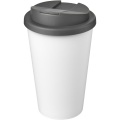 Americano® Eco 350 ml recycelter Becher mit auslaufsicherem Deckel, Grau / Weiß