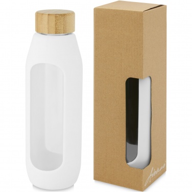 Logotrade Geschäftsgeschenke das Foto: Tidan 600 ml Flasche aus Borosilikatglas mit Silikongriff