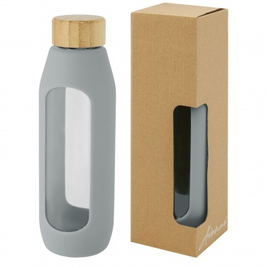 Logotrade Werbeartikel das Foto: Tidan 600 ml Flasche aus Borosilikatglas mit Silikongriff