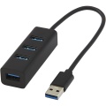 ADAPT USB 3.0-Hub aus Aluminium , Durchgehend schwarz