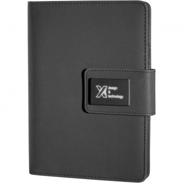 Logotrade Firmengeschenke das Foto: SCX.design O16 A5 Notizbuch mit Powerbank und Leuchtlogo