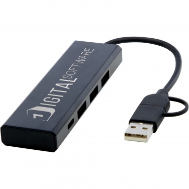 Logotrade Geschäftsgeschenke das Foto: Rise USB 2.0 Hub aus recyceltem RCS Aluminium