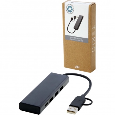 Logotrade Werbegeschenke das Foto: Rise USB 2.0 Hub aus recyceltem RCS Aluminium