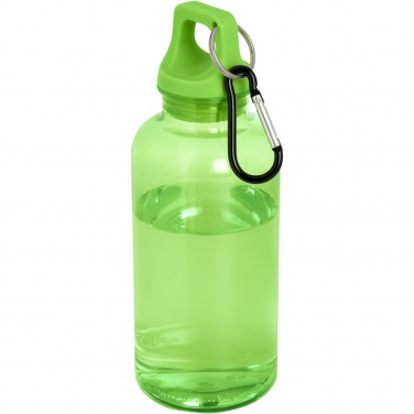 Logotrade Werbegeschenke das Foto: Oregon 400 ml RCS-zertifizierte Trinkflasche aus recyceltem Kunststoff mit Karabiner 