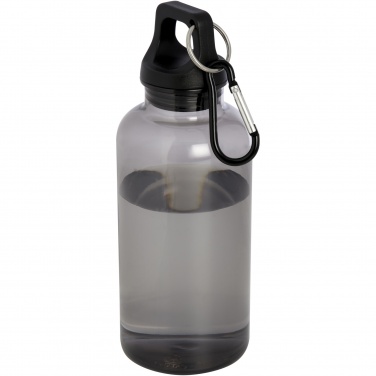 Logotrade Werbegeschenke das Foto: Oregon 400 ml RCS-zertifizierte Trinkflasche aus recyceltem Kunststoff mit Karabiner 