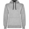 Urban Kapuzenpullover für Damen, Grau meliert / Tiefschwarz