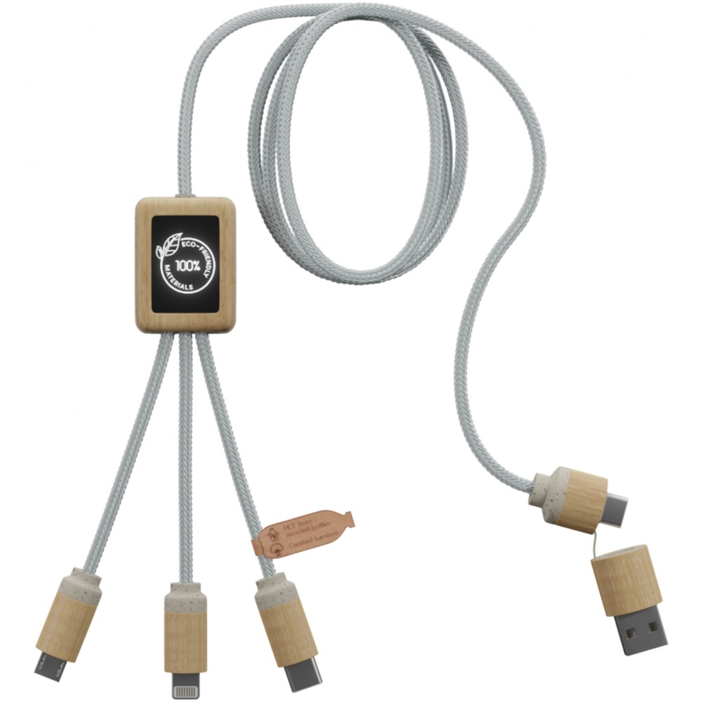 Logotrade Firmengeschenke das Foto: SCX.design C49 5-in-1 Ladekabel mit Leuchtlogo