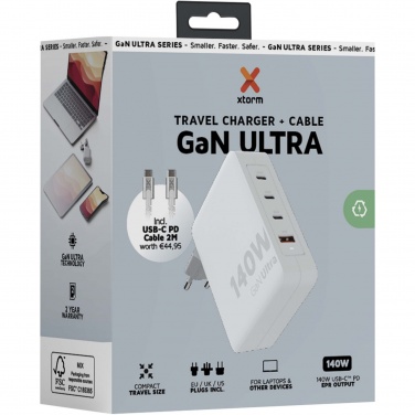 Logotrade werbemittel das Foto: Xtorm XVC2140 GaN Ultra 140 W Reiseladegerät mit 240 W USB-C PD-Kabel