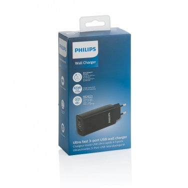 Logotrade Werbeartikel das Foto: Philips 65W Ultra-Schnell-PD 3-Port-USB-Wandladegerät