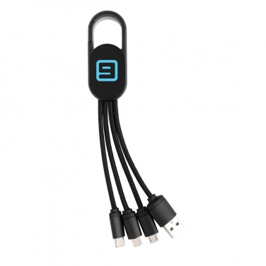 Logotrade Werbegeschenke das Foto: 4-in-1 Kabel mit Karabiner-Clip