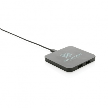 : 10W Wireless Charger aus RSC recycl. Kunststoff mit Dual-USB