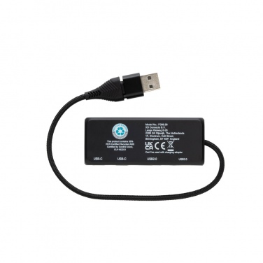 Logotrade Logogeschenke das Foto: Link Dual Input USB Hub aus RCS rec. Kunststoff und Bambus