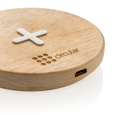 Logotrade Geschäftsgeschenke das Foto: 5W Wirless-Charger aus Holz