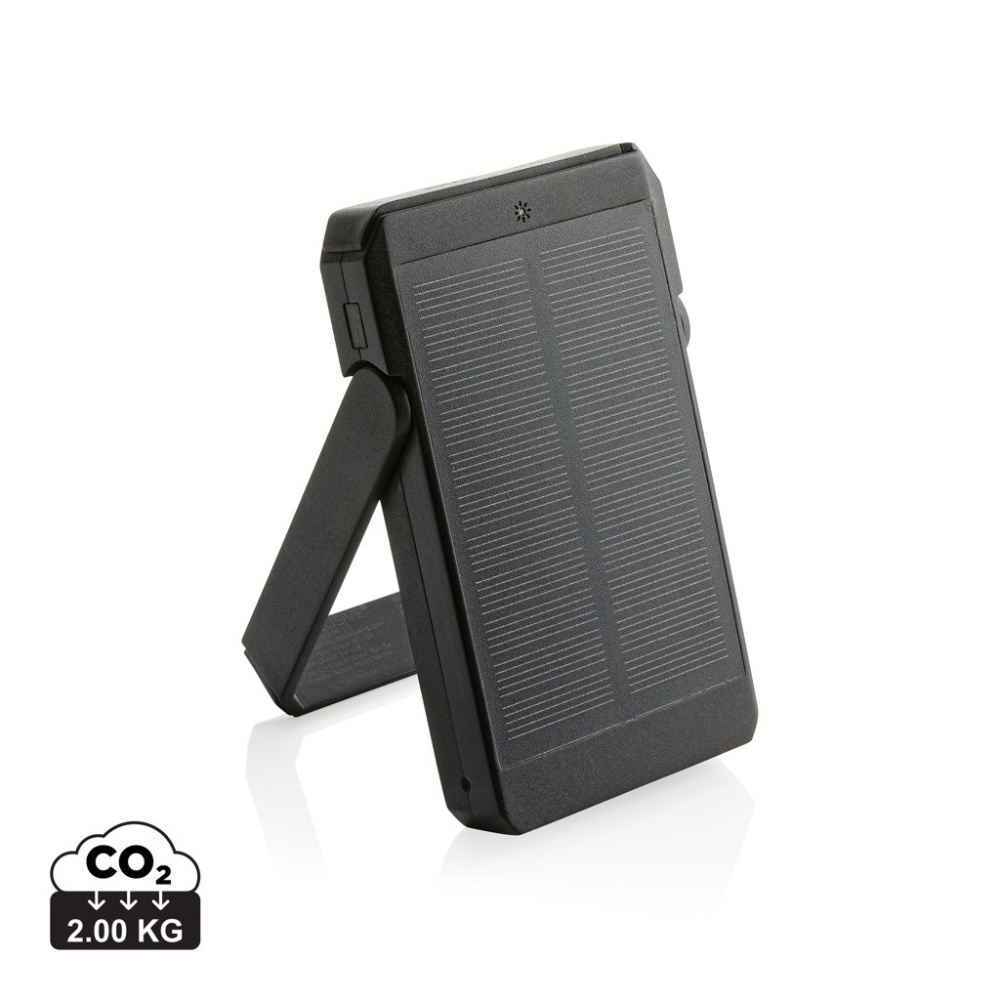 Logotrade Logogeschenke das Foto: Skywave 5000mah Solar Powerbank, 10W Wireless aus rPlastik