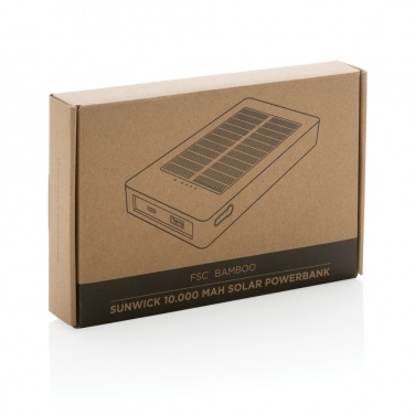 Logotrade Werbeartikel das Foto: Sunwick 10.000mah Bambus Solar Powerbank