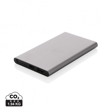 Logotrade Werbegeschenke das Foto: 4.000mAh Type-C Powerbank aus RCS recyeltem ABS & Aluminium