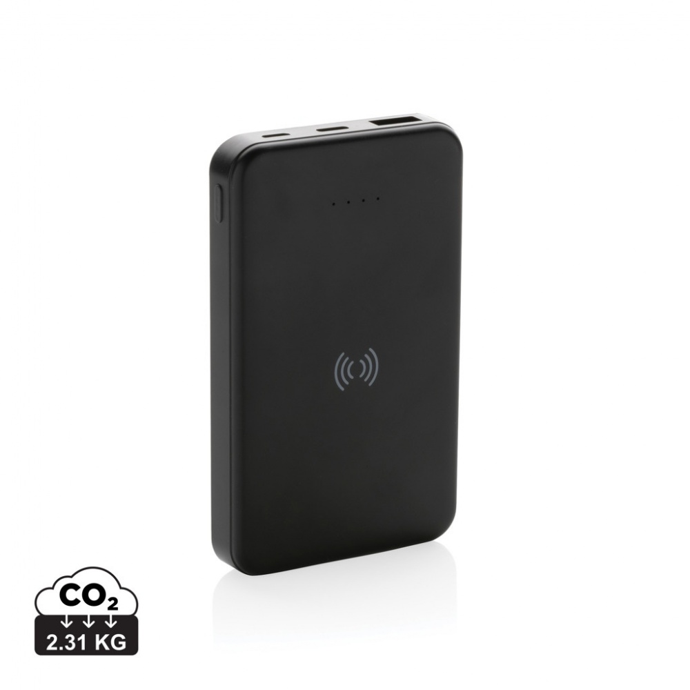 Logotrade Werbeartikel das Foto: 5.000mAh 5W Wireless Powerbank aus RCS recyceltem Kunststoff