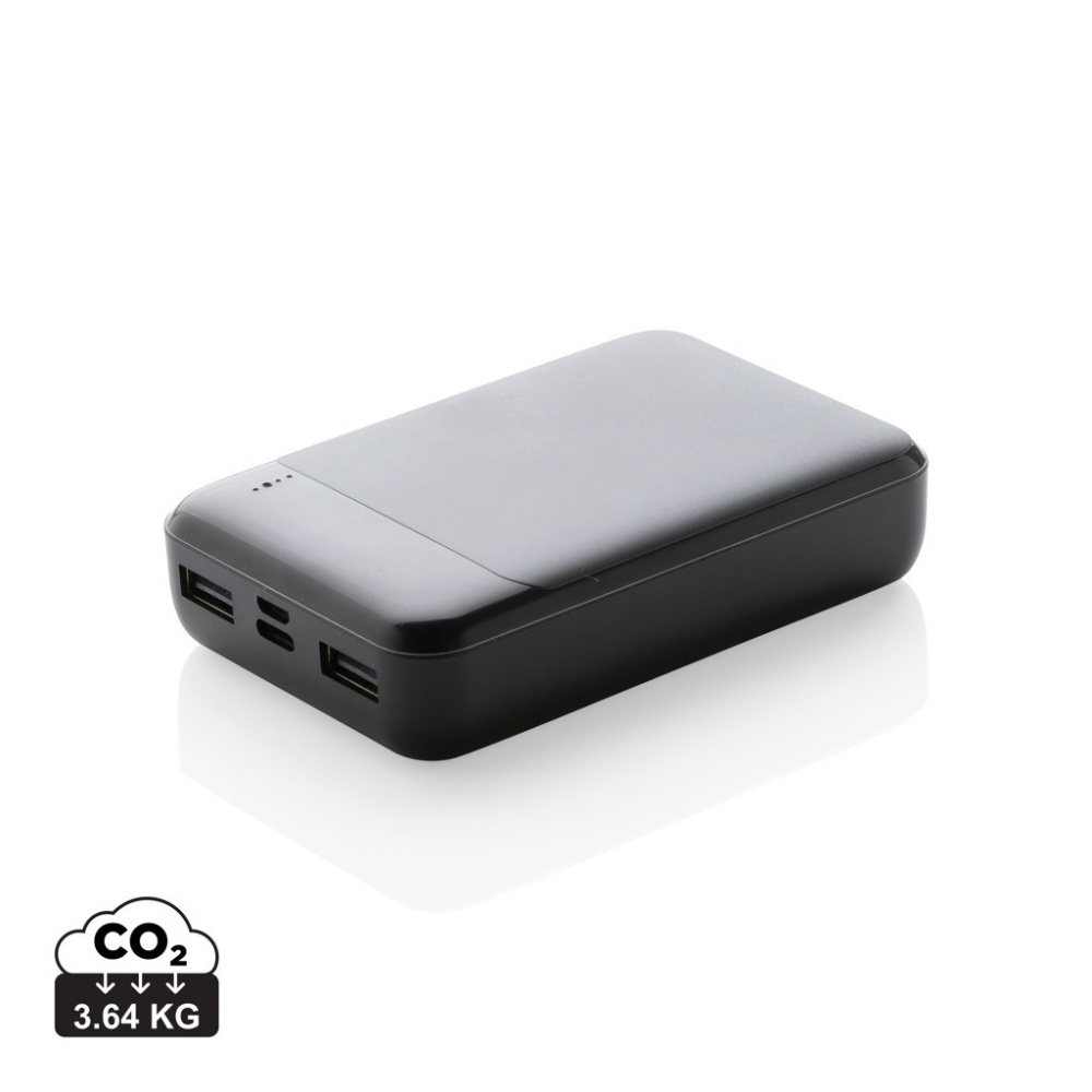 Logotrade Logogeschenke das Foto: 10.000 mAh Powerbank aus RCS Standard recyceltem Kunststoff