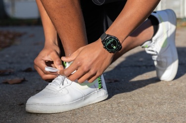 Logotrade Werbeartikel das Foto: Runde Fit Watch aus RCS recyceltem TPU