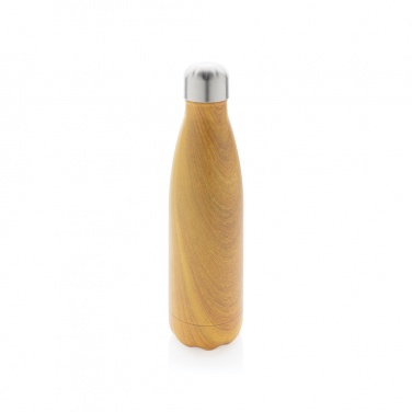 : Vakuumisolierte Stainless Steel Flasche mit Holzoptik