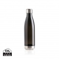 Auslaufsichere Trinkflasche mit Stainless-Steel-Deckel, Schwarz