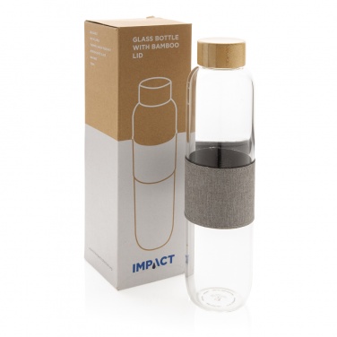 Logotrade werbemittel das Foto: Impact Borosilikat-Glasflasche mit Bambusdeckel