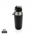 1L Vakuum StainlessSteel Flasche mit Dual-Deckel-Funktion, Schwarz