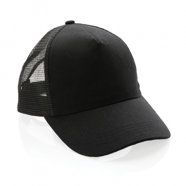 Logotrade Firmengeschenke das Foto: Impact AWARE™ 190gr Brushed rCotton 5 Panel Trucker-Cap