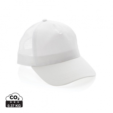 Logotrade Werbeartikel das Foto: Impact AWARE™ 190gr Brushed rCotton 5 Panel Trucker-Cap