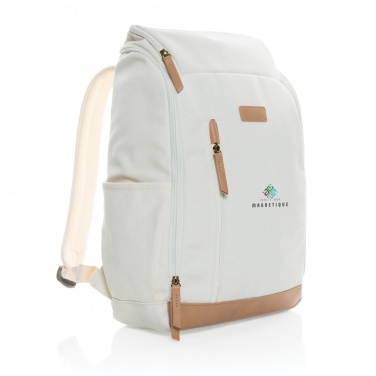 Logotrade Werbegeschenke das Foto: Impact AWARE™ 16 oz. r recyceltem canvas 15" Laptop-Rucksack