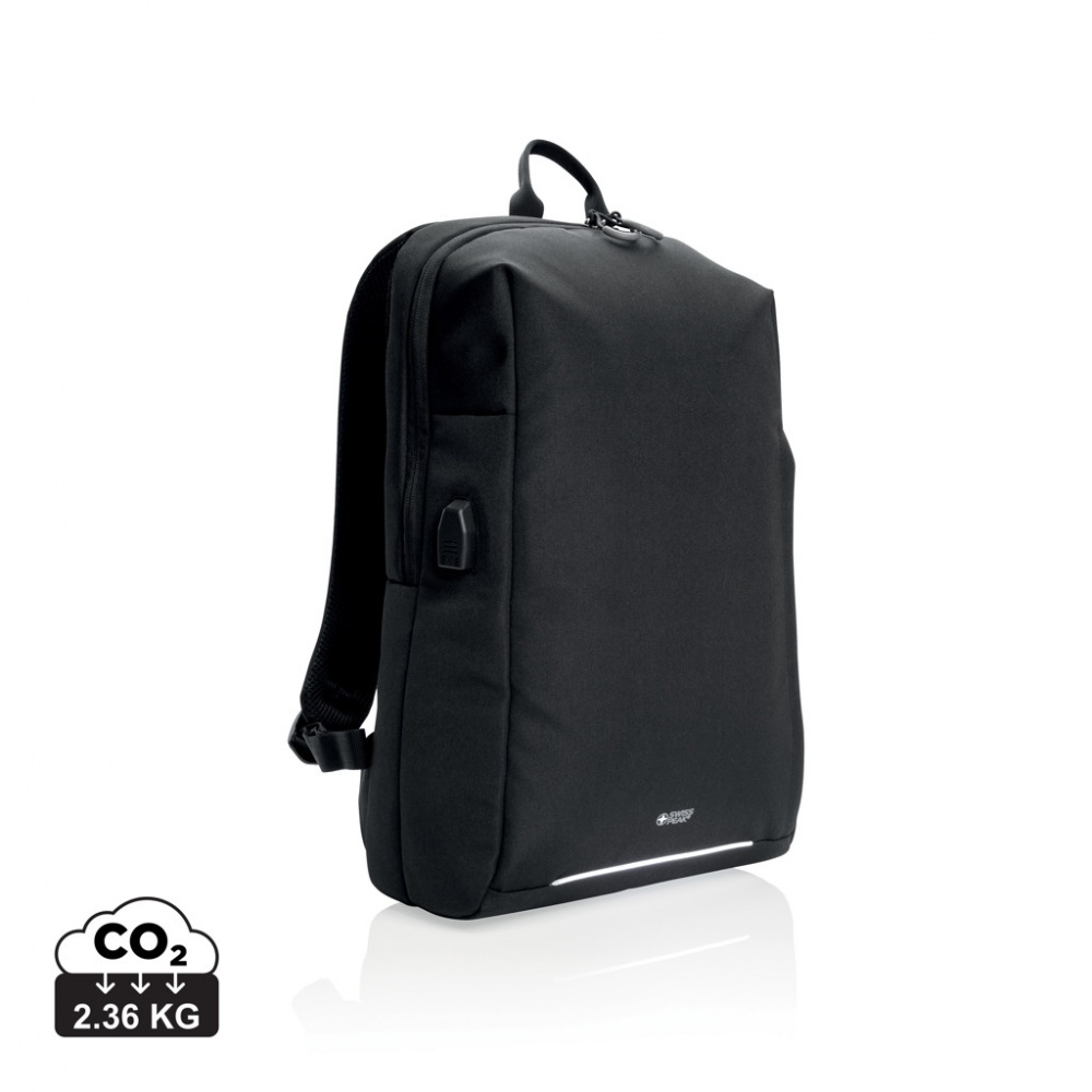 Logotrade Werbeartikel das Foto: Swiss Peak AWARE™ RFID und USB A-Laptop-Rucksack