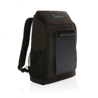 Logotrade Firmengeschenke das Foto: Pedro AWARE™ RPET Deluxe Rucksack mit 5W Solar Panel