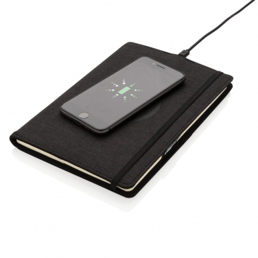 Logotrade Firmengeschenke das Foto: Air 5W Wireless Charging nachfüllbares Journal-Cover A5