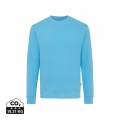 Iqoniq Zion Rundhals-Sweater aus recycelter Baumwolle, ruhiges Blau