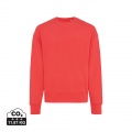 Iqoniq Kruger Relax-Rundhals-Sweater aus recycelt. Baumwolle, sattes Rot