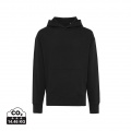 Iqoniq Yoho Relax-Hoodie aus recycelter Baumwolle, Schwarz