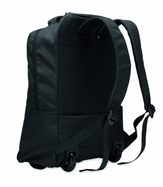 Logotrade Firmengeschenke das Foto: Ein tragbarer Rucksack-Trolley mit Rädern, hergestellt aus 600D RPET-Polyester.