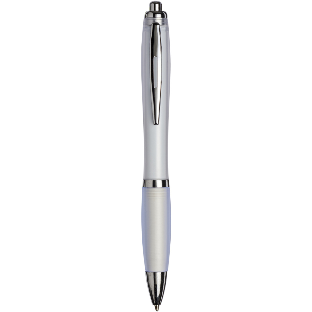 Logotrade Werbeartikel das Foto: Curvy ballpoint pen with frosted barrel and grip