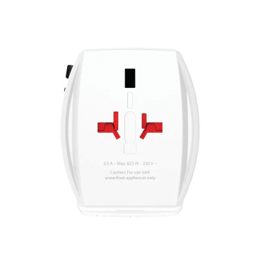 Logotrade Werbeartikel das Foto: SKROSS World Travel Adapter MUV 65W PD mit USB-C-Kabel