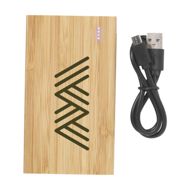 Logotrade Geschäftsgeschenke das Foto: Bamboo 4000 Powerbank externes Ladegerät